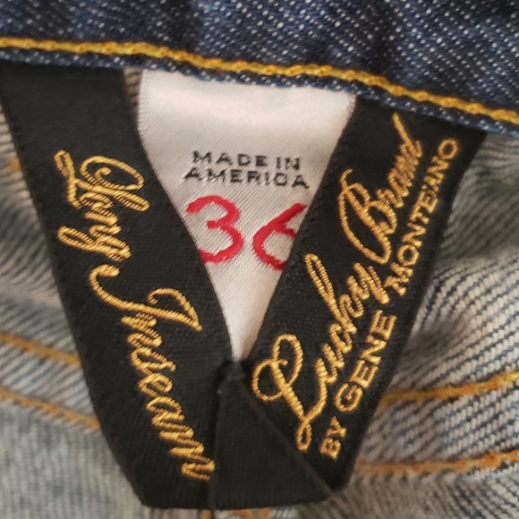 Lucky Brand Jeans Mens 36X34 Slim Bootleg Stretch Button Fly Lightly Distressed - Picture 15 of 16